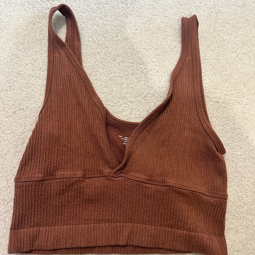 Urban Outfitters Brown Ribbed Top